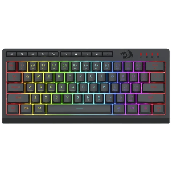 Teclado Gamer Redragon K522-RGB Shiva 61 USB RGB Inglês - Preto Com Fio