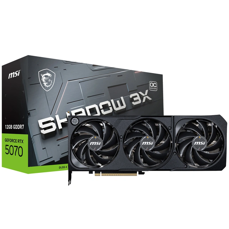 Placa de Vídeo MSI Shadow 3X OC 12GB GeForce RTX5070 GDDR7 - 912-V532-232 | 7680 x 4320