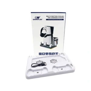 Suporte com Base de Recarga GAMINJA P58 para PlayStation 5 - Branco