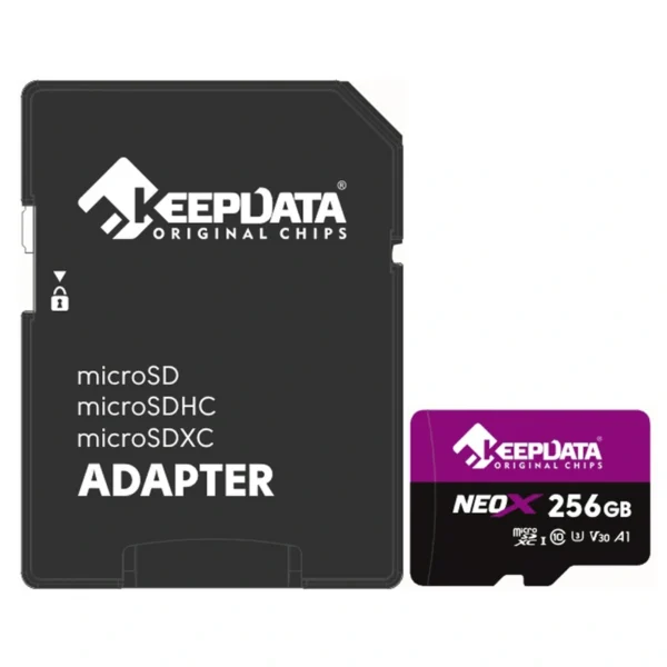 Cartão de Memória Micro SD Keepdata Neox C10 XC I U3 V30 A1 256GB - KDMSDC10U3V30A1256G