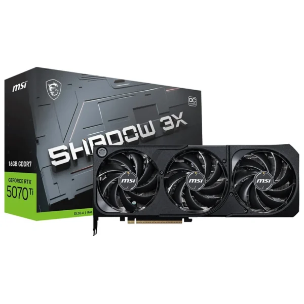 Placa de Vídeo MSI Shadow 3X OC 16GB GeForce RTX5070TI GDDR7 - 912-V531-097 | 7680 x 4320