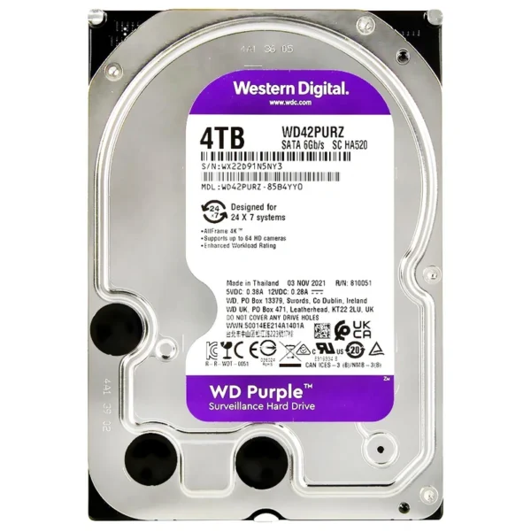 HD Western Digital 4TB WD Purple 3.5 SATA 3 - 6Gb/s WD43PURZ | WD Roxo