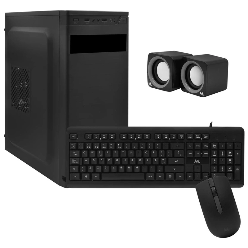 Gabinete Kit Mtek DK01 Fonte 500W Speaker Mouse Teclado Espanhol - Preto