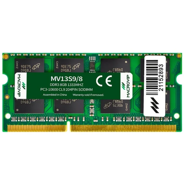 Memória RAM para Notebook Macrovip DDR3 8GB 1333MHz - MV13S98 SODIMM CL9 | MV13S9/8