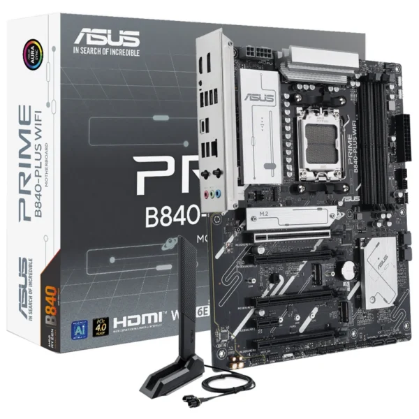 Placa Mãe ASUS Prime B840-PLUS Wi-Fi Socket AM5 DDR5 AMD B840 ATX