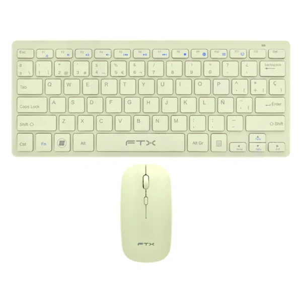 Teclado + Mouse FTX GK03S Wireless Espanhol - Dourado Windows USB Receiver