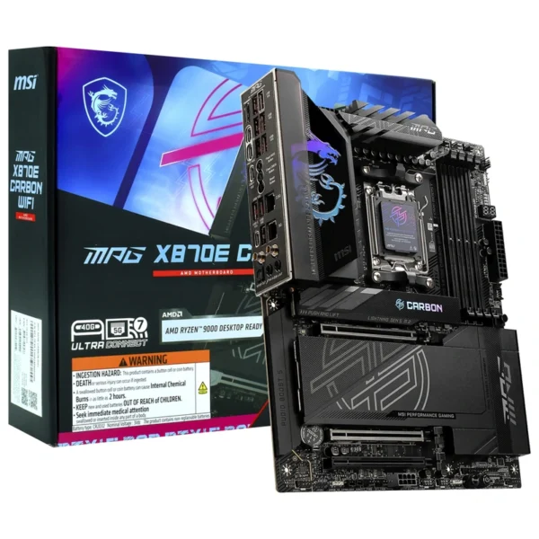 Placa Mãe MSI MPG X870E Carbon Wi-Fi Socket AM5 DDR5 AMD X870E 4 Slots DIMMs DDR5