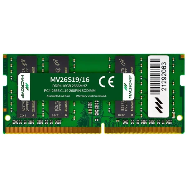 Memória RAM para Notebook Macrovip DDR4 16GB 2666MHz - MV26S1916 SODIMM | MV26S19/16