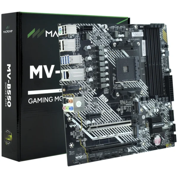 Placa Mãe Macrovip MV-B550 Socket AM4 DDR4 AMD B550 Micro ATX | 4 x SATA 3.0