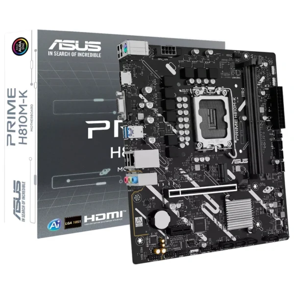 Placa Mãe ASUS Prime H810M-K Socket LGA 1851 DDR5 Intel H810 Micro ATX