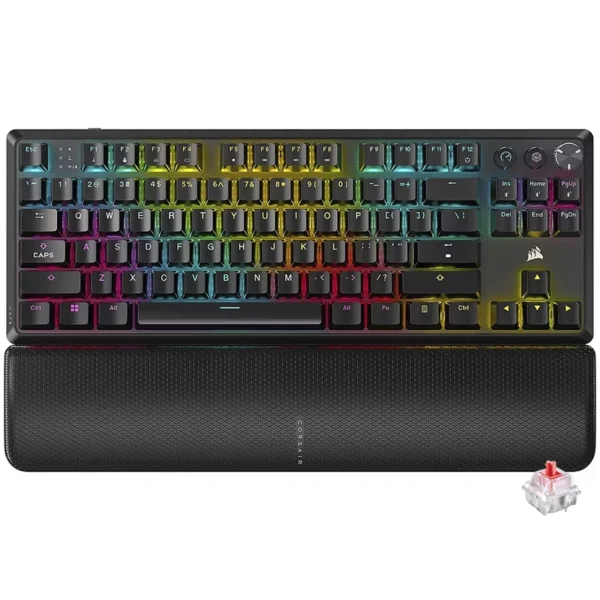 Teclado Gamer Mecânico Corsair K70 Core TKL MLX RED Wireless RGB Inglês (CH-914901E-NA)