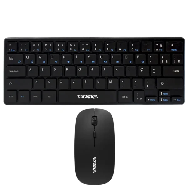 Teclado + Mouse Satellite AK-731 Mini Wireless Português - Preto Windows, macOS e Linux