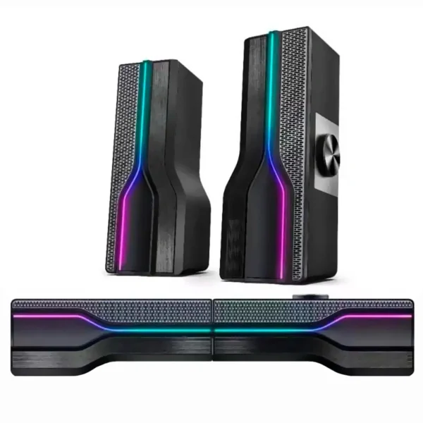 Caixa de Som Satellite AS-92002 Gaming RGB USB - Preto 3w Com fio