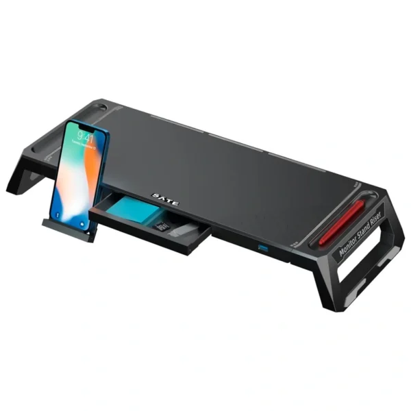 Suporte de Monitor Satellite A-CP61 Stand Multifuncional - Preto 2 USB 3.0