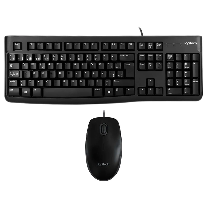 Teclado + Mouse Logitech MK120 USB Espanhol - Preto (920-004428) Com fio