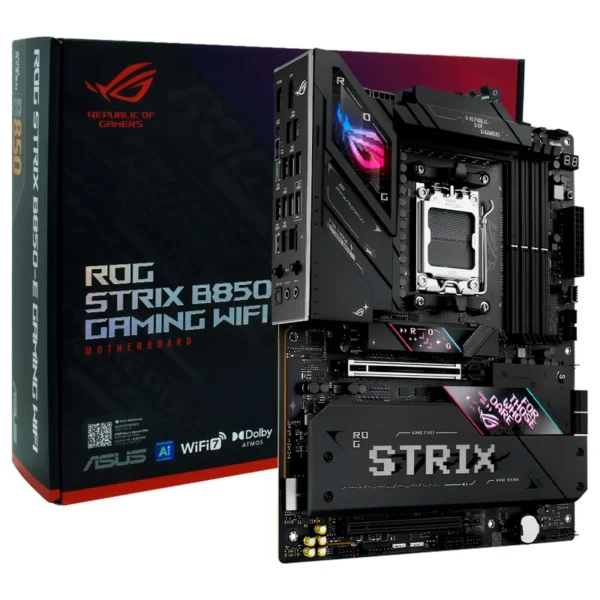 Placa Mãe ASUS ROG Strix B850-E Gaming Wi-Fi Socket AM5 DDR5 AMD B850 ATX