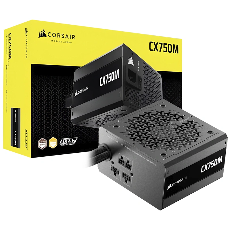 Fonte Corsair CX750M 750W ATX Semi Modular Cybenetics Bronze CP-9020311-BR | Preto