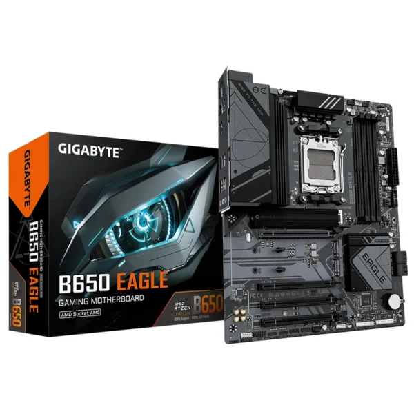 Placa Mãe Gigabyte B650 Eagle Socket AM5 DDR5 AMD B650 4 Slots DDR5 Dual Channel 7600MHz