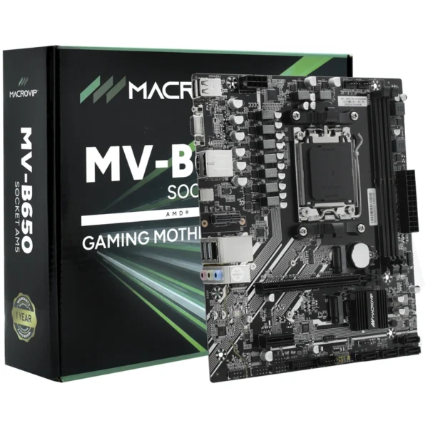 Placa Mãe Macrovip MV-B650 Socket AM5 VGA DDR5 AMD B650 Micro ATX | 4 SATA 3.0