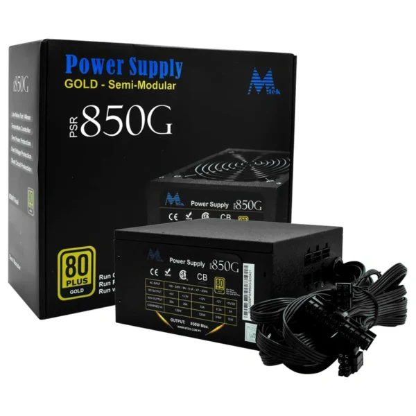 Fonte de Alimentação Mtek PSR-850G 850W ATX Semi Modular 80 Plus Gold