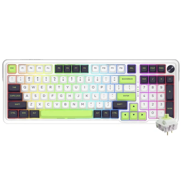 Teclado Gamer Mecânico Redragon K686WBG-RGB-MAX Eisa Max Wireless RGB Inglês - Branco
