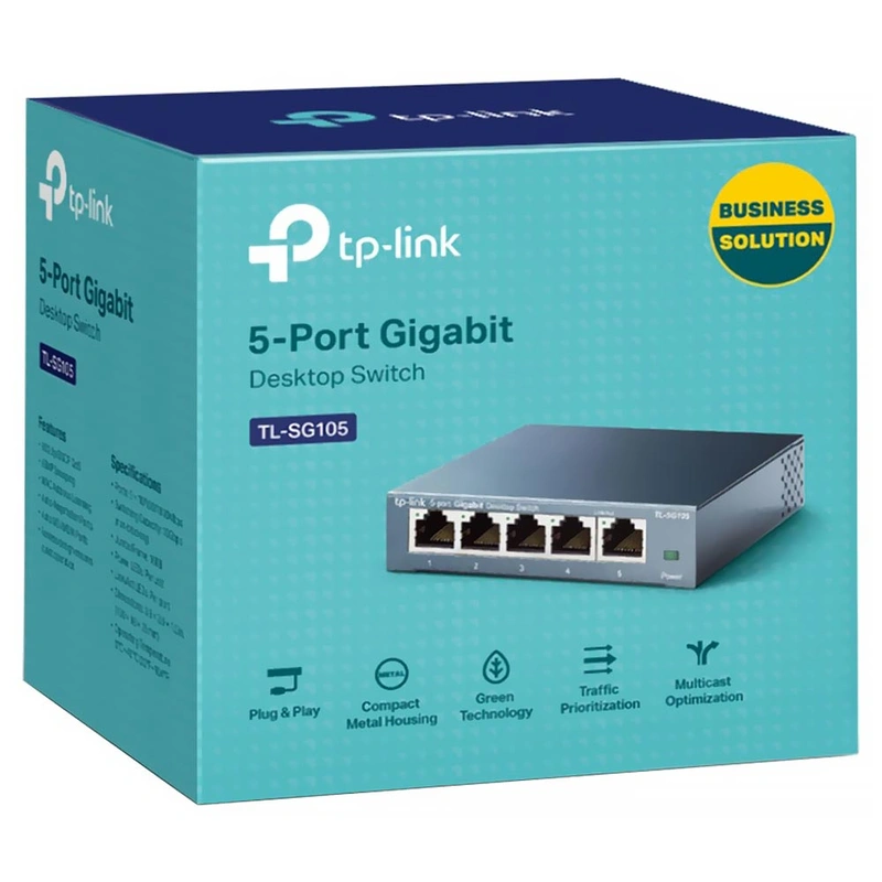 Hub Switch TP-Link TL-SG105 5 Portas - 101001000Mbps | Preto - Imagem 3