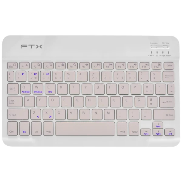 Teclado FTX B09 Bluetooth Português - Rosa Branco (106241) Família Windows