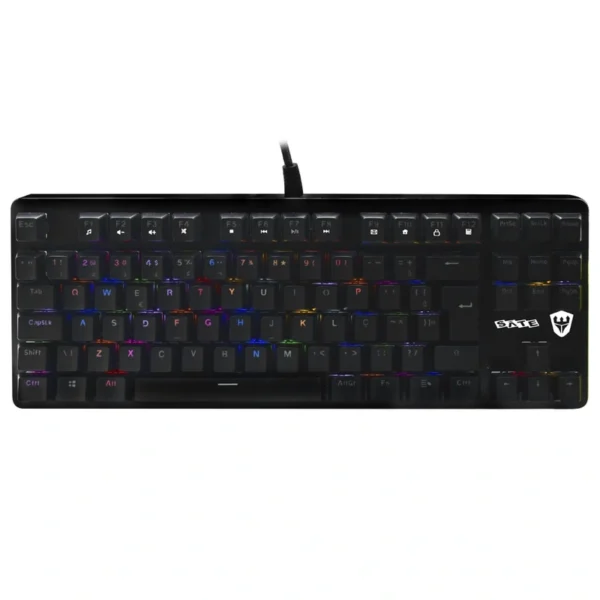 Teclado Gamer Mecânico Satellite GK-501 USB RGB Português - Preto Com fio
