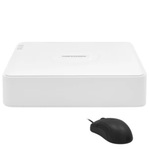CCTV de Vigilância NVR Hikvision DS-7108NI-Q18P 7100S 8CH 1080P HDMI VGA USB LAN - Branco + Mouse