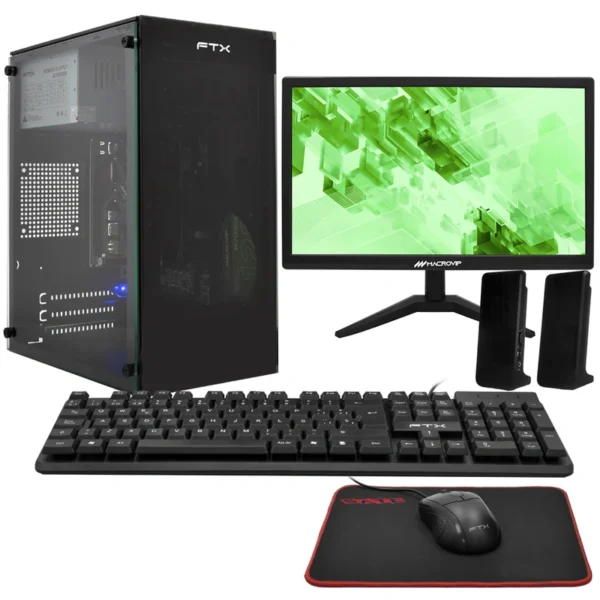 PC Montado Intel Core i3 2130 de 3.4GHz 8GB de RAM 128GB SSD + Kit Gamer Monitor - Preto