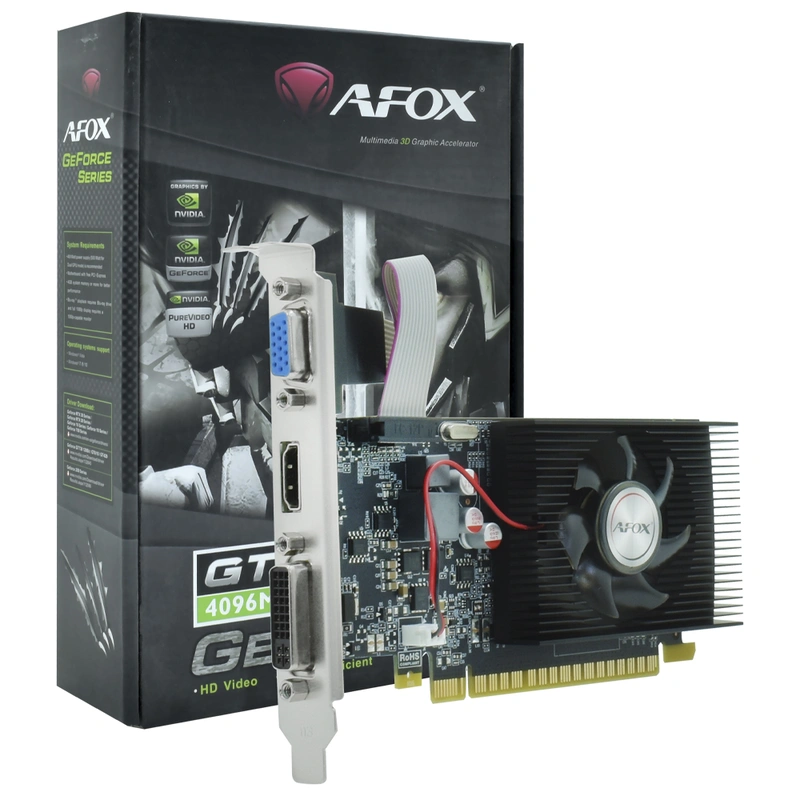 Placa de Vídeo AFOX 4GB GeForce GT730 DDR3 - AF730-4096D3L5 700MHz 128 bits | 2560 x 1600