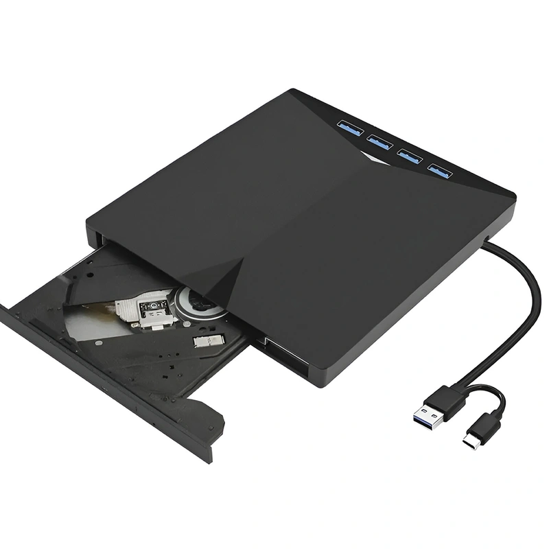 Gravador de DVD Externo XD013 Multi-Function 7 em 1 - Preto - Imagem 3