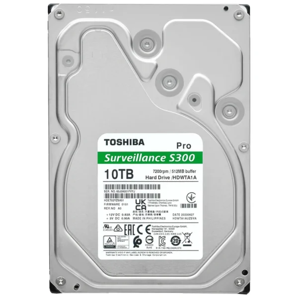 HD Toshiba 10TB S300 Pro Surveillance 3.5 SATA 6Gb/s HDWTA1AUZSVAR