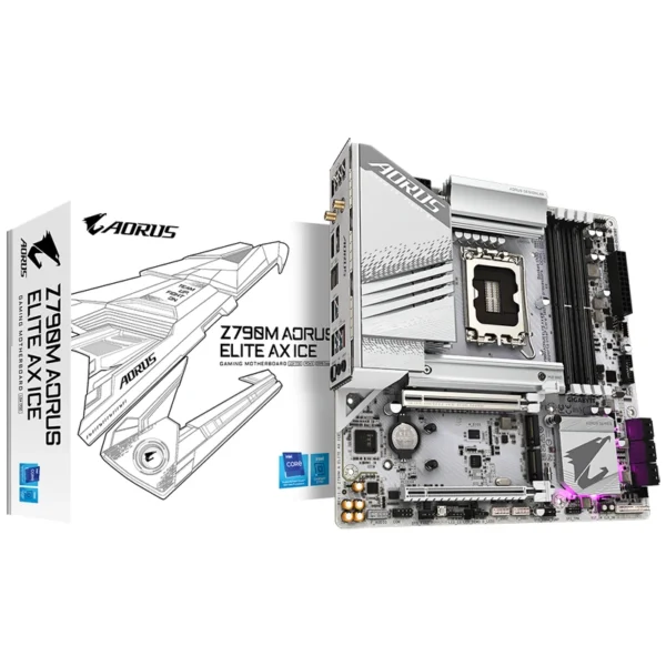 Placa Mãe Gigabyte Z790M AORUS Elite AX Ice Socket LGA 1700 DDR5 Intel Z790