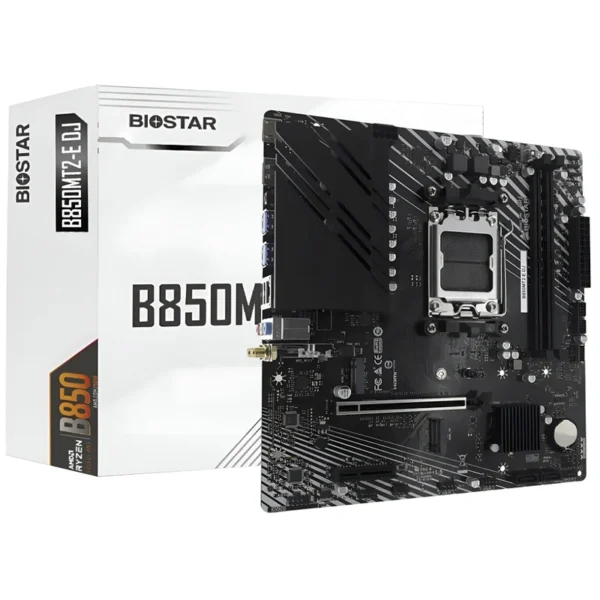 Placa Mãe Biostar B850MT2-E DJ Socket AM5 DDR5 AMD B850 ATX | 2 Conectores SATA