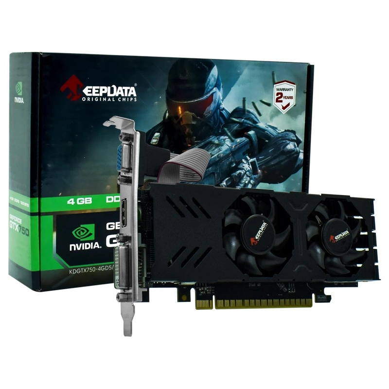 Placa de Vídeo Keepdata 4GB GeForce GTX750 GDDR5 - LOW PROFILE KDGTX750-4GD5128B