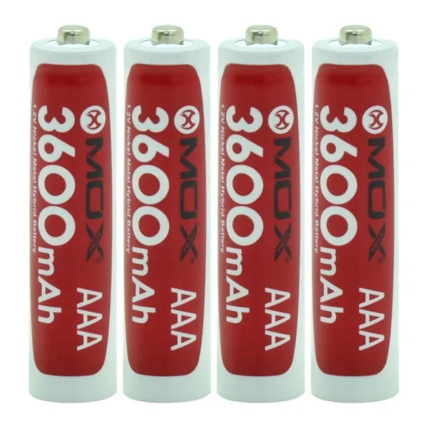 Pilhas Recarregável Mox AAA com 4 Pilhas 3600MAH - MOB4AAA36