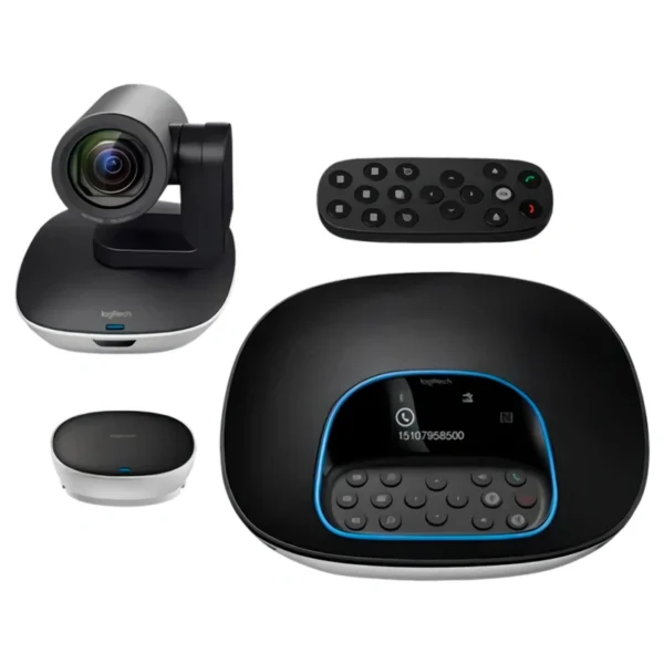 Webcam Logitech Videoconferência Group 1080P FHD USB Controle - 960-001054 | Preto