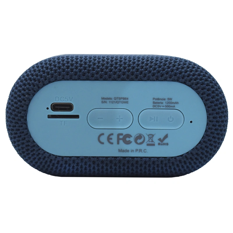 Caixa de Som Quanta QTSPB64 Bluetooth TF TWS - Azul 5W 1200 mAh | USB-C – Micro SD - Imagem 2