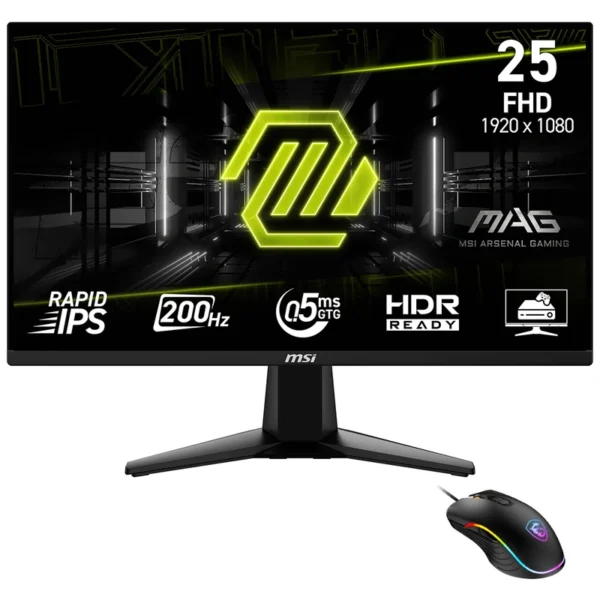 Monitor Gamer MSI Mag 255F E20 25 Tela 25" 1920 x 1080 (FHD) 200Hz Rapid IPS