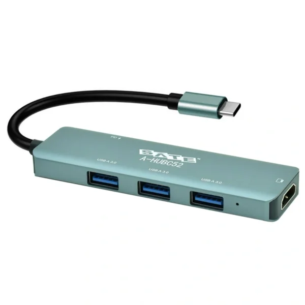 Hub USB-C 3.1 Satellite A-HUBC52 5 Portas HDMI 3 USB 3.0 USB-C Fêmea - Cinza