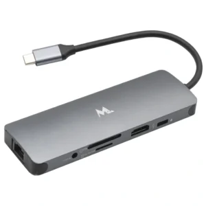 Hub USB-C 3.0 Mtek DS-91TC 9 Portas HDMI 3 USB 3.0 RJ-45 SD USB-C Áudio - Prata