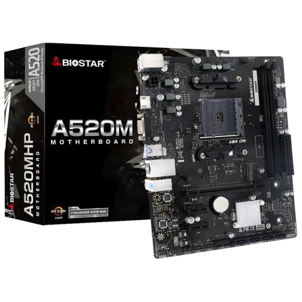 Placa Mãe Biostar A520MHP Socket AM4 DDR4 AMD A520 2 Slots DIMMs DDR4 Micro ATX