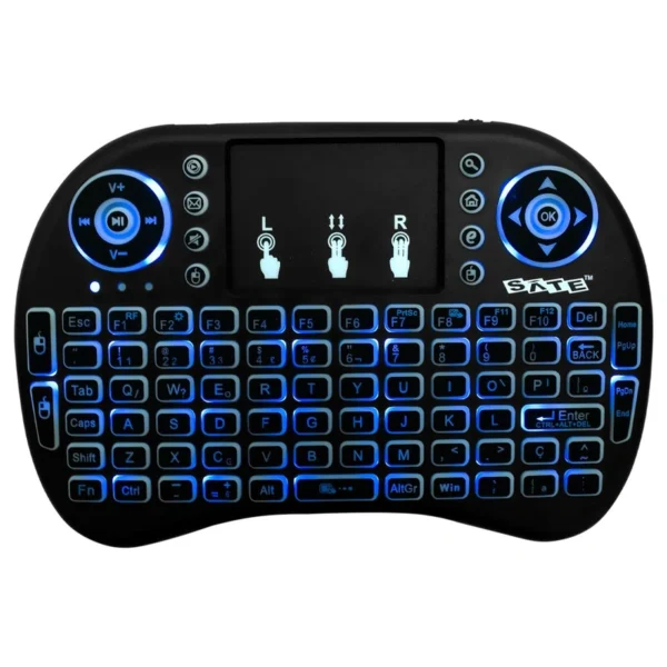 Teclado Satellite AK-724G Mini Smart Wireless Backlight - Preto Receptor nano USB