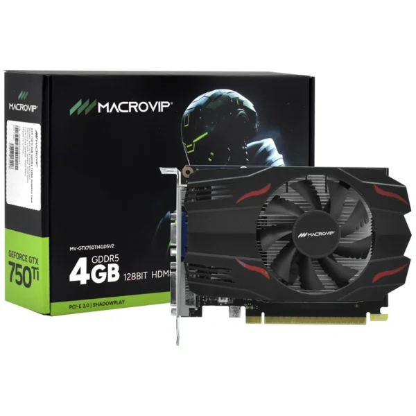 Placa de Vídeo Macrovip 4GB GeForce GTX750TI V2 GDDR5 - MV-GTX750TI4GD5V2 | 3840 x 2160