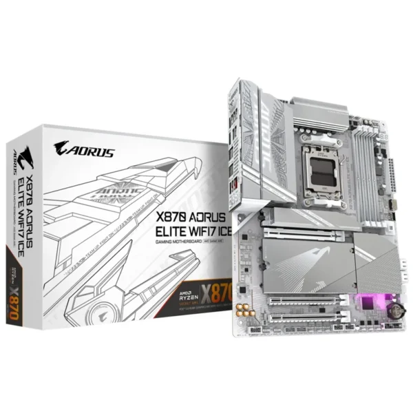 Placa Mãe Gigabyte X870 AORUS Elite Wi-Fi7 Ice Socket AM5 DDR5 AMD X870 | 4 SATA3