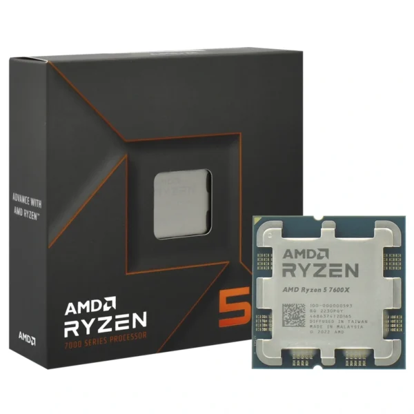 Processador AMD Ryzen 5 7600X Socket AM5 4.7GHz 38MB Até 5.3GHz 6 núcleos