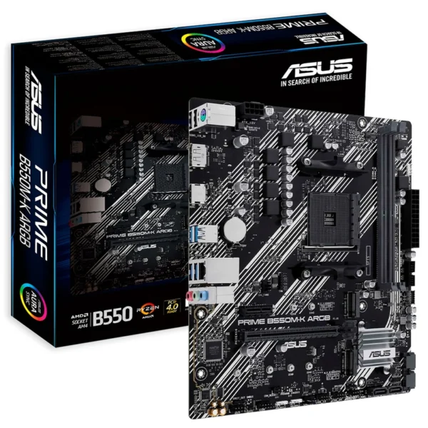 Placa Mãe ASUS Prime B550M-K ARGB Socket AM4 DDR4 AMD B550 Micro ATX