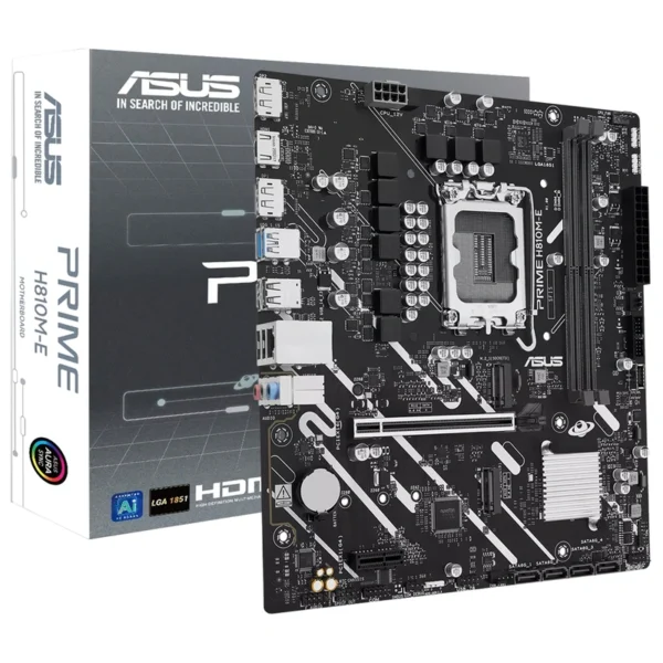 Placa Mãe ASUS Prime H810M-E Socket LGA 1851 DDR5 Intel H810 Micro ATX