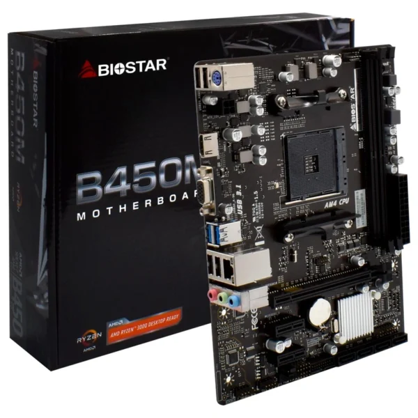 Placa Mãe Biostar B450MHP Socket AM4 VGA DDR4 AMD B450 Micro ATX | Suporta AMD Ryzen 3000